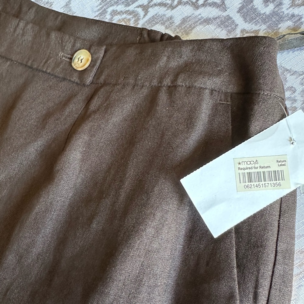 Jones New York Dark Brown Linen Trousers